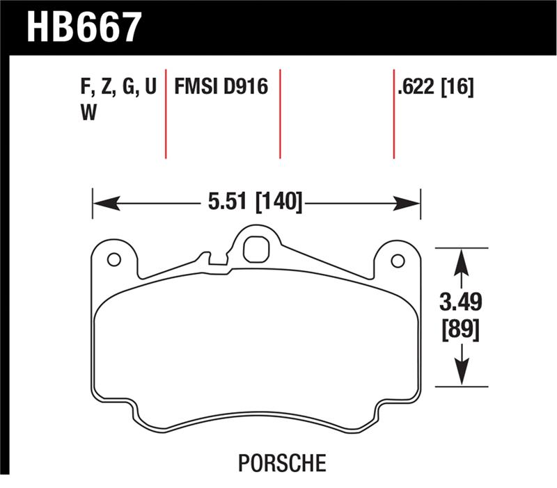 Porsche 911 Carrera 4S Brake Pads - Front - Hawk Performance - Performance Ceramic - `02-`05